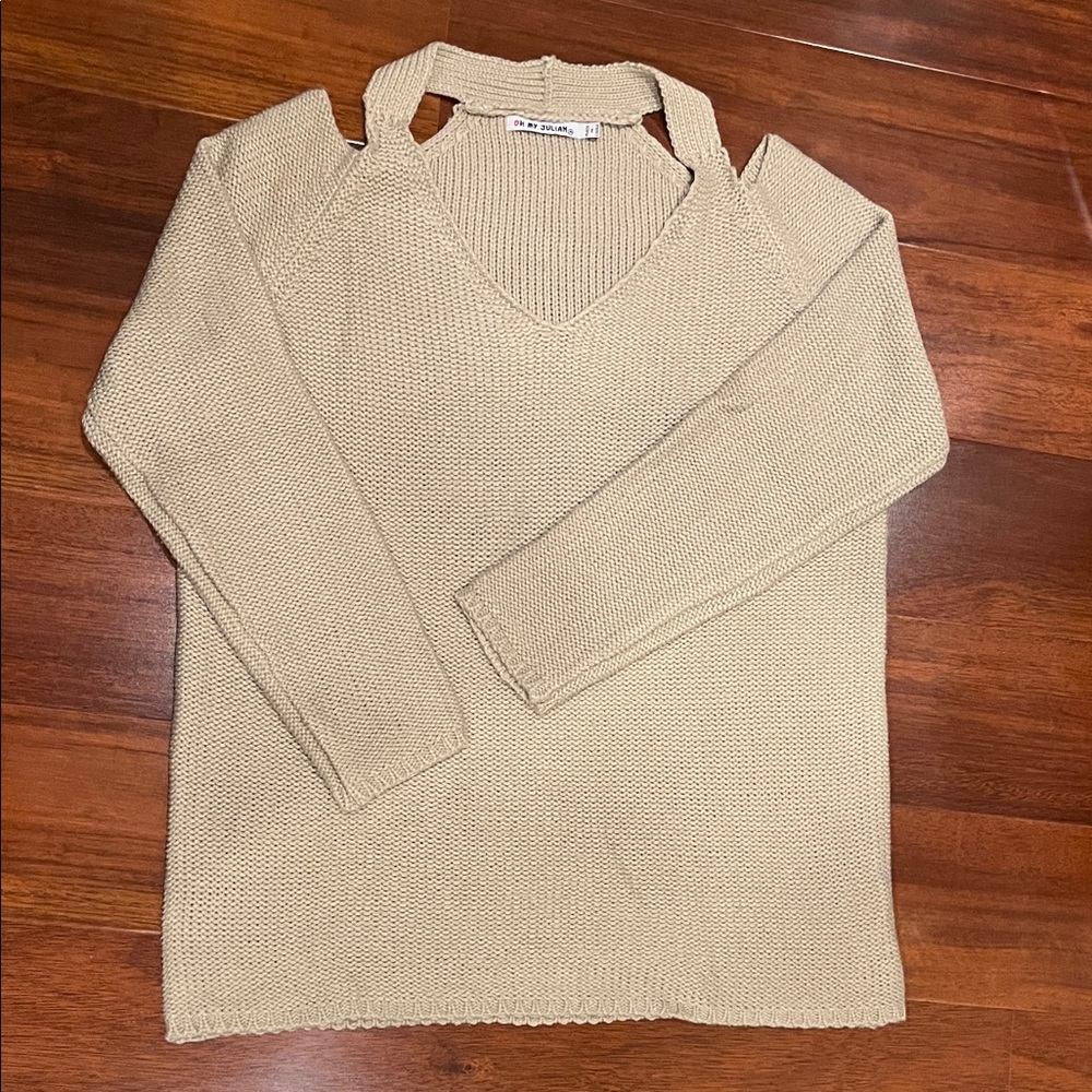 OH MY JULIAN INC. Beige V-Neck Sweater